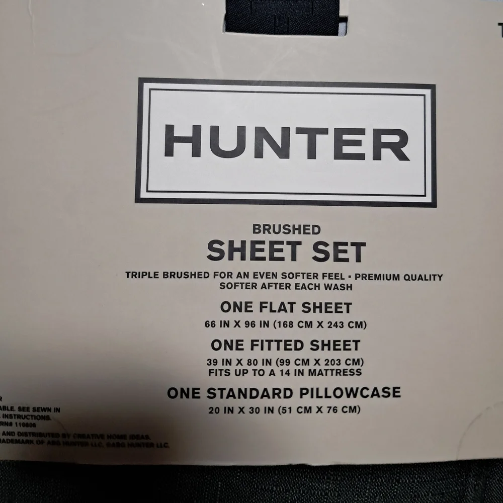 HUNTER Brushed Twin XL Premium Quality OEKO-TEX 100 Standar 3 Pcs Sheet Set.
